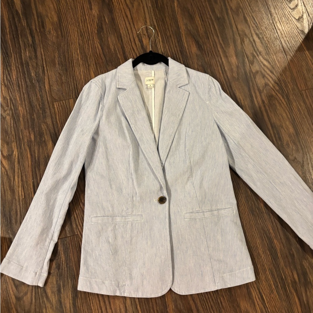 J. Crew Light Blue Single-Button Women's Blazer